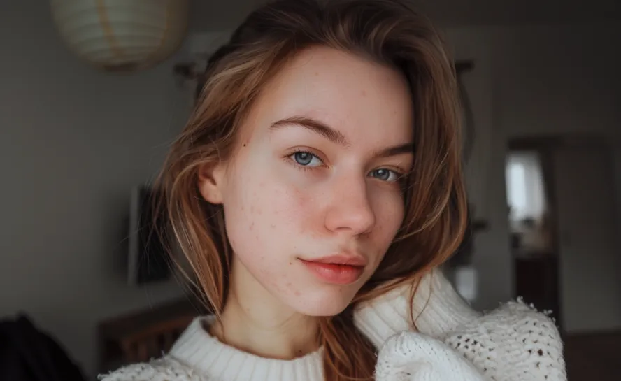 Portrait of a girl with white T-shirt staring at camera