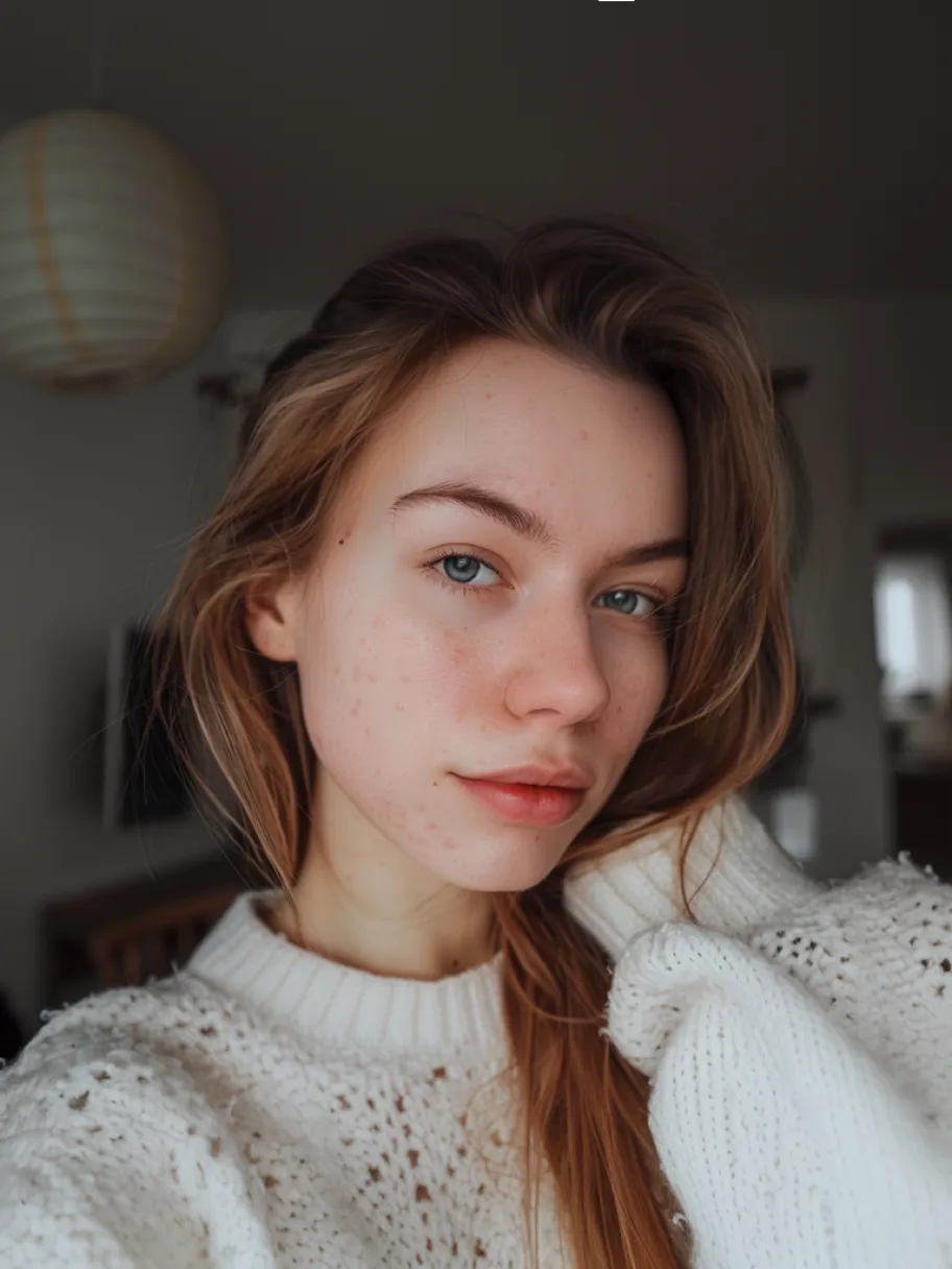 Portrait of a girl with white T-shirt staring at camera